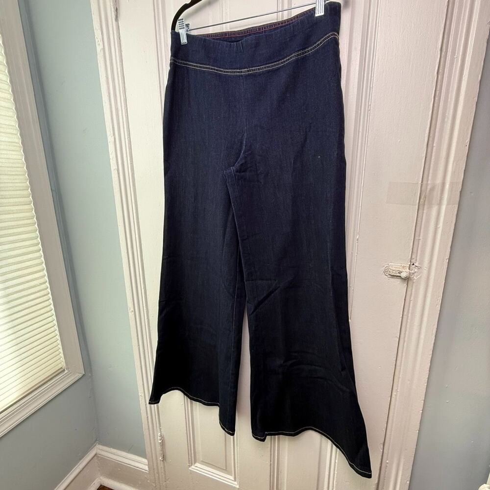Peace Love World Wide Leg Stretch Denim Pants Womens Size 10 Dark Wash NWOT